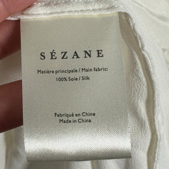 NWT Sezane 100% Silk Blouse Ecru White Size 40 French US 8 Heloise Top Minima - Picture 10 of 16